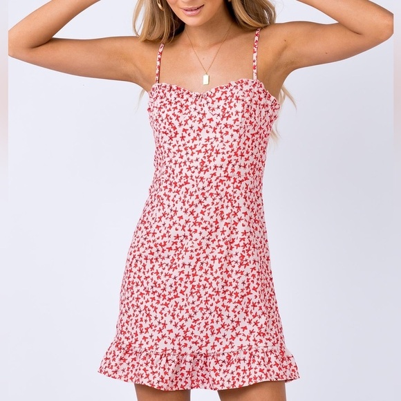 Princess Polly Deniz Mini Dress Blush Floral Size 6 NWT - Picture 1 of 8